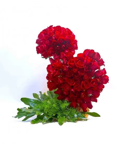 DOBLE CORAZON DE ROSAS