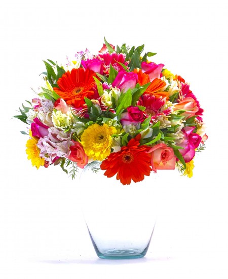 BUKETBV17 Bouquets de Flores en Base de Vidrio